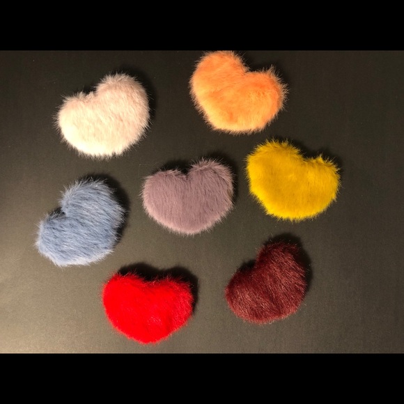 Yellow Heart Faux Fur Hair Clip - Picture 4 of 4